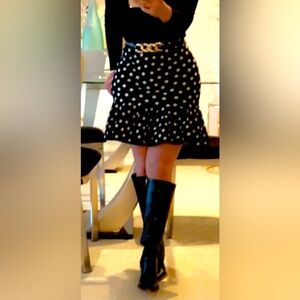 XS Polkadot Knit Mini Skirt in an Excellentt Condition